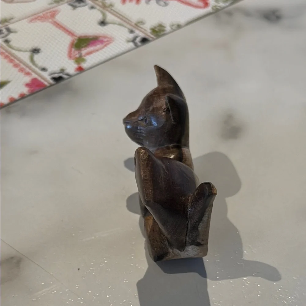 Handcrafted Brown Cat Figurine